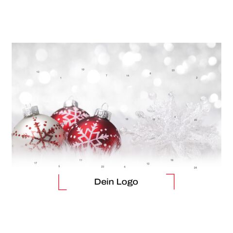 Classic Wand-/Tisch-Adventskalender – personalisierbares STANDARDMOTIV weiß | Weihnachtskugel