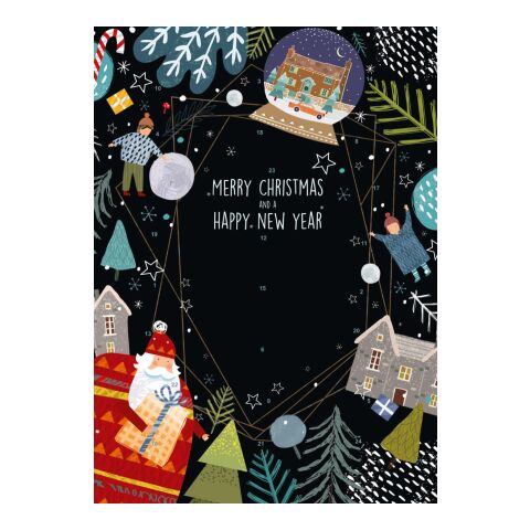 Werbeeinleger Adventskalender - personalisierbares STANDARDMOTIV Santa-Rahmen