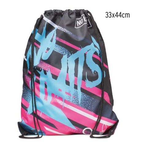 Polyester-Kordelzugbeutel mit PU-Ecken blau | 33 x 44 cm | ohne Werbeanbringung