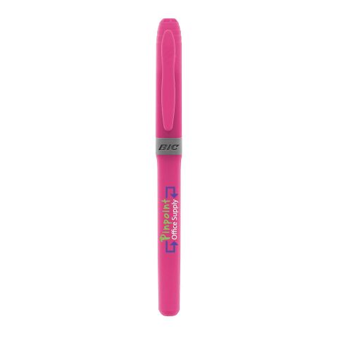 BIC® Brite Liner® Grip Leuchtmarker Pink | 1-farbiger Siebdruck | Schaft-Clipverlängerung | 25.00 mm x 45.00 mm