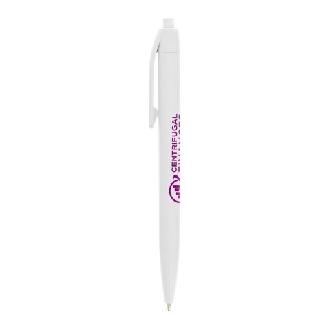 BIC® Basic Kugelschreiber weiß | 1-farbiger Siebdruck | Schaft-gegenüber vom Clip | 13.00 mm x 50.00 mm