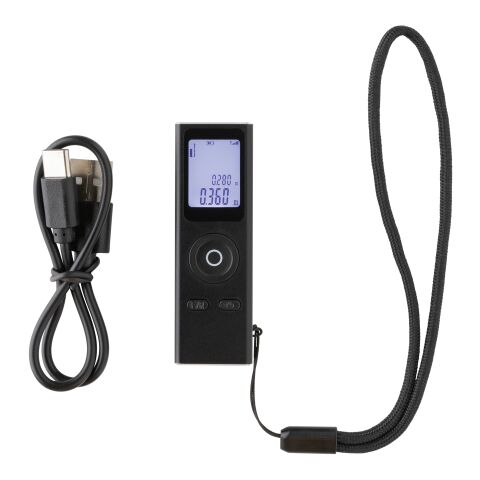 Gear X 30m Lasermessgerät aus RCS recyceltem Aluminum schwarz | ohne Werbeanbringung | Nicht verfügbar | Nicht verfügbar