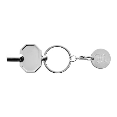 RCS Heizkörpschlüssel &amp; Einkaufswagens-Chip am Schlüsselring silber | ohne Werbeanbringung | Nicht verfügbar | Nicht verfügbar