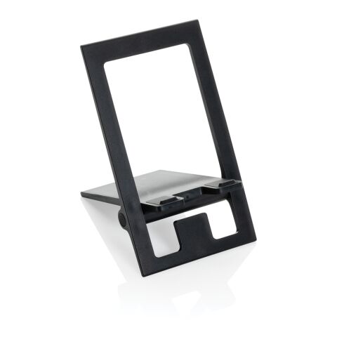 SnapStand faltbarer Telefonständer aus RCS recyceltem ABS schwarz | ohne Werbeanbringung | Nicht verfügbar | Nicht verfügbar