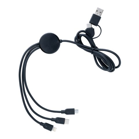 6-in-1 Kabel aus RCS recyceltem TPE und recyceltem Plastik schwarz | ohne Werbeanbringung | Nicht verfügbar | Nicht verfügbar
