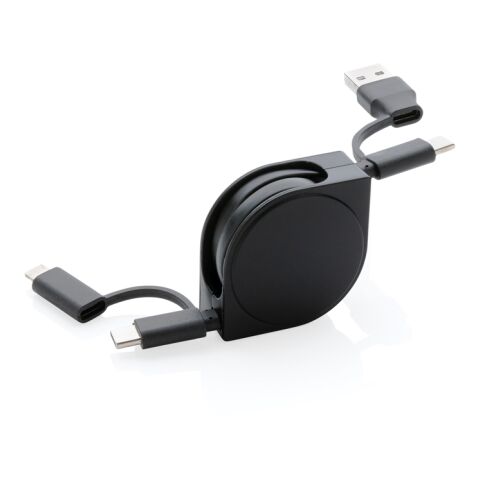 6-in-1 Kabel aus TPE und RCS Standard recyceltem Kunststoff schwarz | ohne Werbeanbringung | Nicht verfügbar | Nicht verfügbar