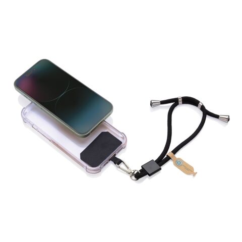 CarryLoop verstellbares Handy-Armband aus RCS rec. PET schwarz | ohne Werbeanbringung | Nicht verfügbar | Nicht verfügbar