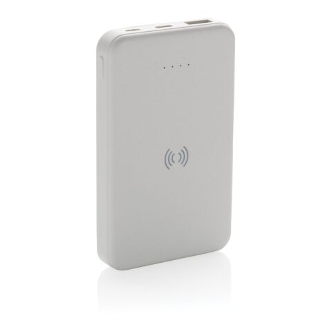 5.000mAh 5W Wireless Powerbank aus RCS recyceltem Kunststoff weiß | ohne Werbeanbringung | Nicht verfügbar | Nicht verfügbar