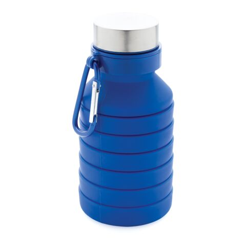 Auslaufgeschützte faltbare Silikonflasche blau | ohne Werbeanbringung | Nicht verfügbar | Nicht verfügbar