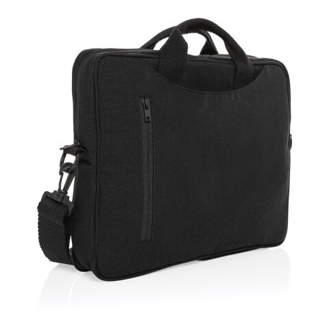 "Laluka AWARE™ 15.4"" Laptop-Tasche aus recycelter Baumwolle schwarz | ohne Werbeanbringung | Nicht verfügbar | Nicht verfügbar | Nicht verfügbar