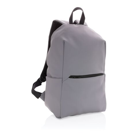 Schicker PU 15.6&quot; Laptop-Rucksack grau | ohne Werbeanbringung | Nicht verfügbar | Nicht verfügbar
