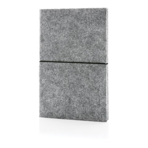 A5-Softcover-Notizbuch aus GRS-zertifiert recyceltem Filz grau | ohne Werbeanbringung | Nicht verfügbar | Nicht verfügbar