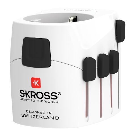 SKROSS Pro 3-Pole World Travel Adapter weiß | ohne Werbeanbringung | Nicht verfügbar | Nicht verfügbar