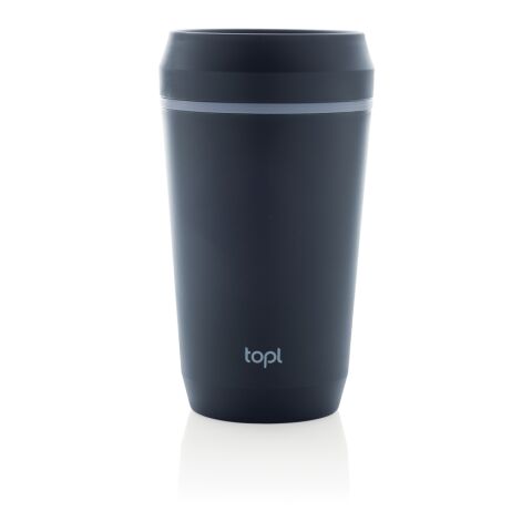 Topl-Becher aus rec. Kunststoff mit 360-Grad-Deckel 354ml navy blau | ohne Werbeanbringung | Nicht verfügbar | Nicht verfügbar