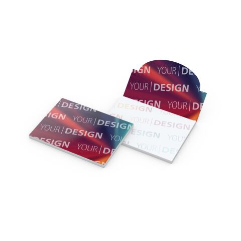 Haftnotizblock Cover Pop-Up Aufsteller formgestanzt Karton-Umschlag 100 × 72 mm | ohne Werbeanbringung | ohne Werbeanbringung | großer Halbkreis mittig