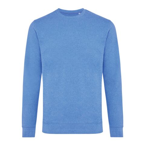 Iqoniq Denali ungefärbt. Rundhals-Sweater aus recycelter BW blau meliert | XXL | ohne Werbeanbringung | Nicht verfügbar | Nicht verfügbar | Nicht verfügbar