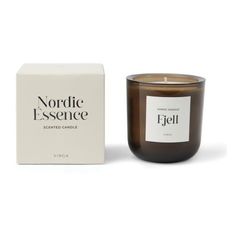 Nordic Essence Duftkerze groß weiß-dunkelbraun | ohne Werbeanbringung