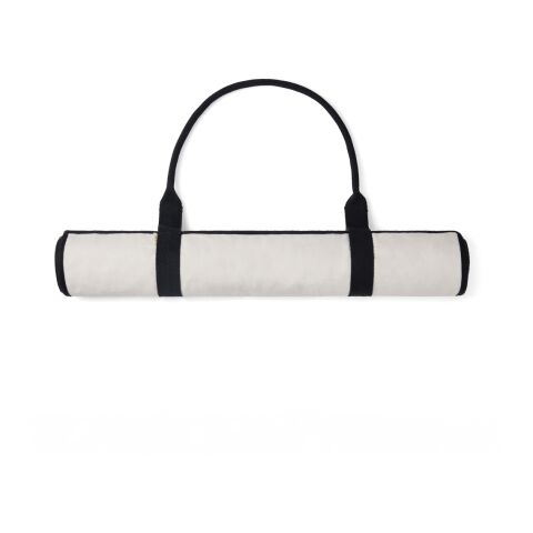 VINGA Volonne AWARE™ Strandmatte aus recyceltem Canvas off white-schwarz | ohne Werbeanbringung | Nicht verfügbar | Nicht verfügbar | Nicht verfügbar