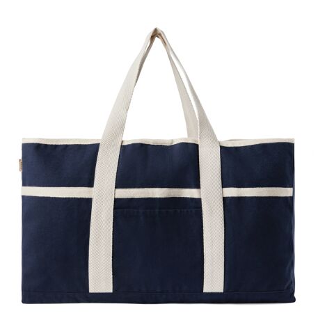 VINGA Volonne AWARE™ Strandtasche aus recyceltem Canvas blau-off white | ohne Werbeanbringung | Nicht verfügbar | Nicht verfügbar | Nicht verfügbar