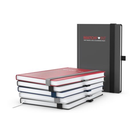 Notizbuch Vision-Book EXPRESS Kunstleder-Hardcover matt-farbig Anthrazit | DIN A5 | ohne Werbeanbringung | Hochweiß/Winkelkaro