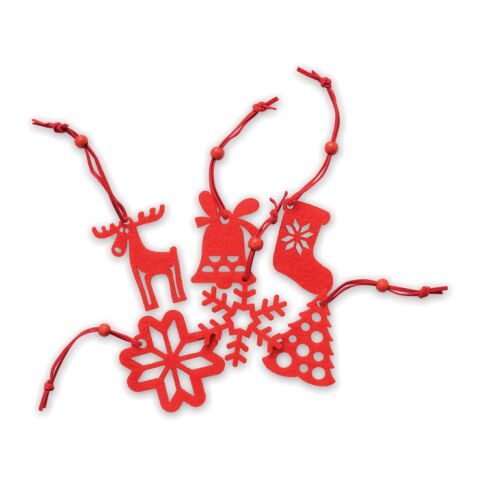 6-teiliges Filz-Anhänger Set rot | ohne Werbeanbringung | Nicht verfügbar | Nicht verfügbar | Nicht verfügbar