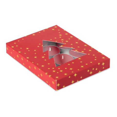 Teelichter-Set Zimtduft rot