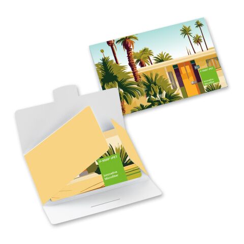 POLYCLEAN rPET Displaytuch im Papieretui, All-Inclusive-Paket  ohne Werbeanbringung | 15 x 15 cm