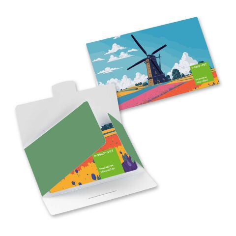 POLYCLEAN rPET Displaytuch im Papieretui, All-Inclusive-Paket  21 x 15 cm