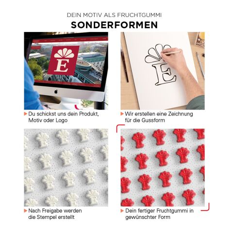 Minitüte 10 g Trolli Fruchtgummi Sonderformen weiß | ohne Werbeanbringung | Recyclingfähiges Papier