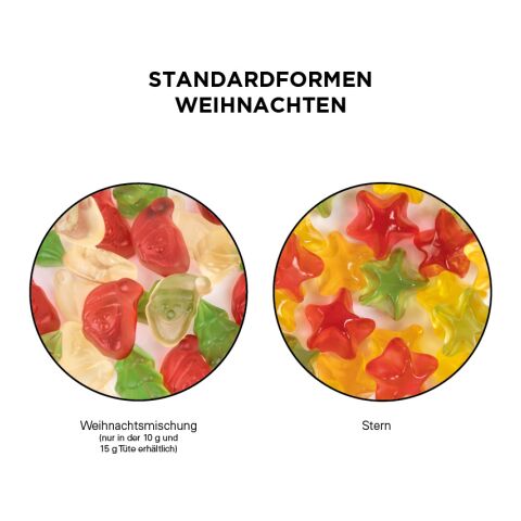 Minitüte 10 g Trolli Fruchtgummi Weihnachtsmischung weiß | ohne Werbeanbringung | Recyclingfähiges Papier