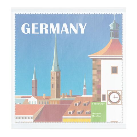 POLYCLEAN rPET Brillentuch im Pergaminbeutel, All-Inclusive-Paket  ohne Werbeanbringung | 20 x 20 cm