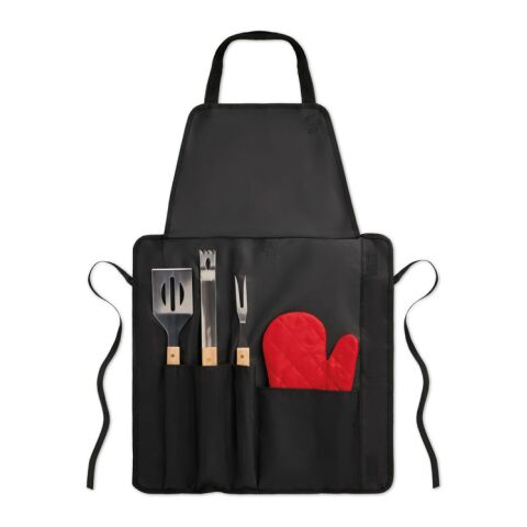 BBQ Schürze mit BBQ Werkzeug schwarz | ohne Werbeanbringung | Nicht verfügbar | Nicht verfügbar | Nicht verfügbar
