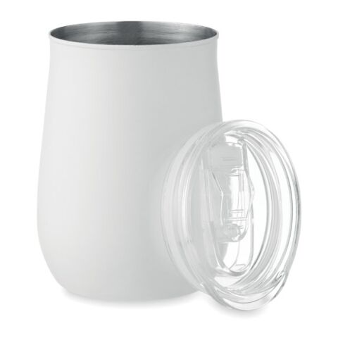 Becher recycelter Edelstahl mit Schiebedeckel weiß | ohne Werbeanbringung | Nicht verfügbar | Nicht verfügbar | Nicht verfügbar