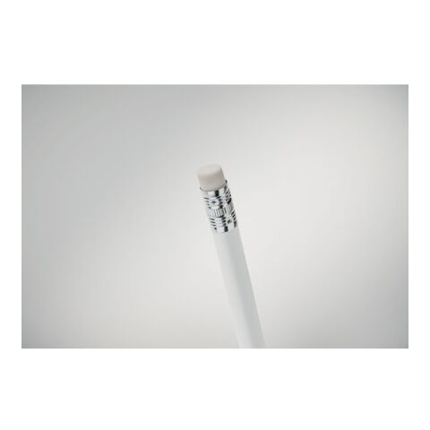 Bleistift mit Radiergummi weiß | ohne Werbeanbringung | Nicht verfügbar | Nicht verfügbar