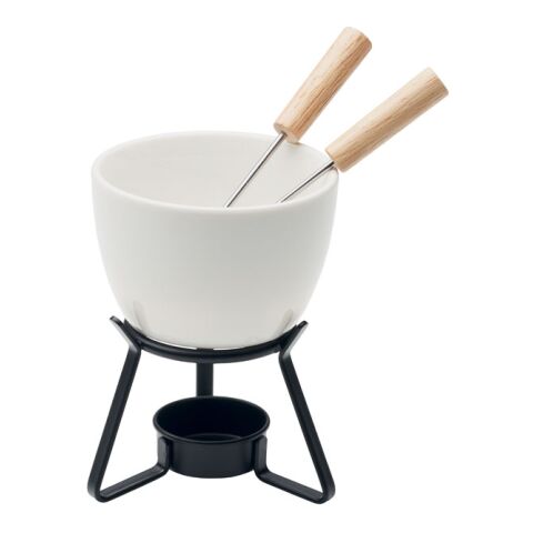 Keramik-Fondue-Set 240 ml weiß | ohne Werbeanbringung | Nicht verfügbar | Nicht verfügbar