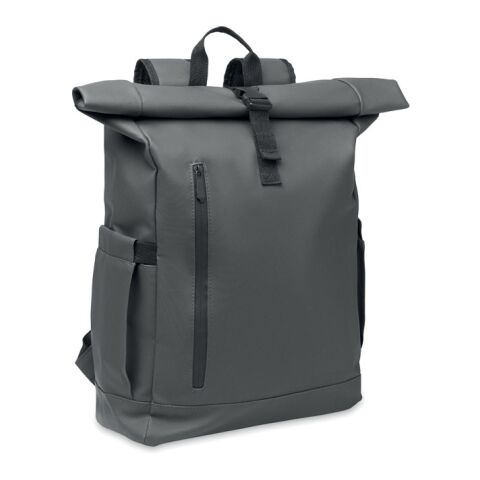 Rolltop-Rucksack 600D RPET dunkelgrau | ohne Werbeanbringung | Nicht verfügbar | Nicht verfügbar | Nicht verfügbar