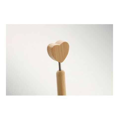 Kugelschreiber Bambus Herz holzfarben