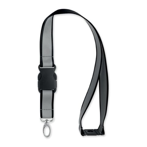 Reflektierendes RPET-Lanyard schwarz | ohne Werbeanbringung | Nicht verfügbar | Nicht verfügbar | Nicht verfügbar