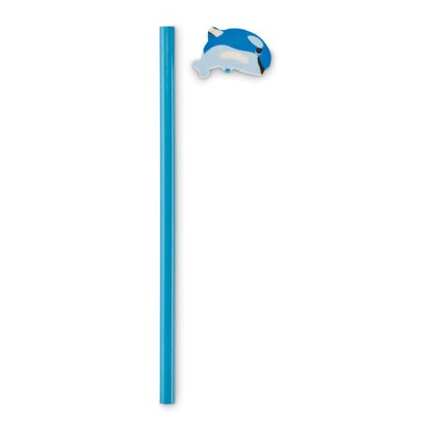 Holzbleistift mit Radiergummi türkis | ohne Werbeanbringung | Nicht verfügbar | Nicht verfügbar