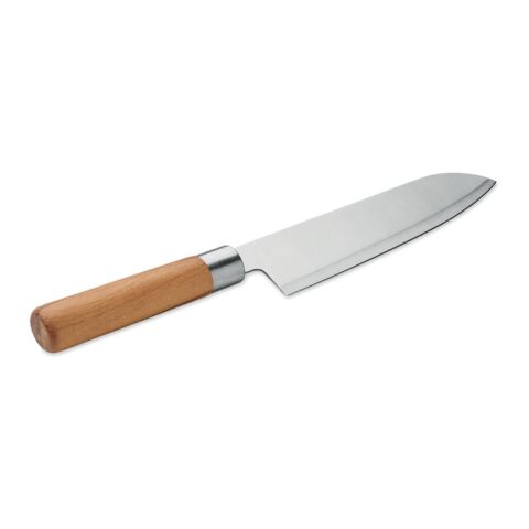 Kochmesser mit Buchenholz silber