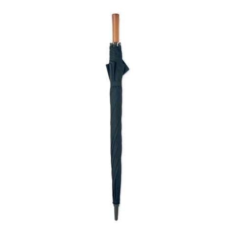 27" Regenschirm Holzgriff blau