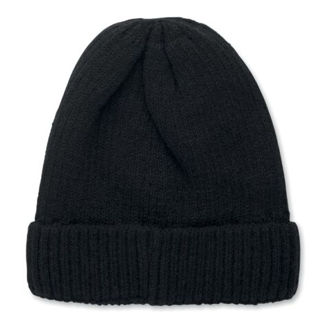 Beanie mit Bündchen schwarz