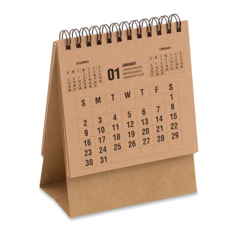 4-Jahres-Tischkalender beige