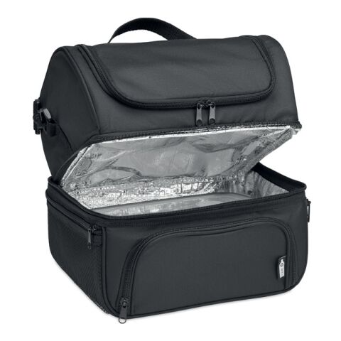 Lunch-/ Kühltasche 600D RPET mit PP-Lunchbox schwarz | ohne Werbeanbringung | Nicht verfügbar | Nicht verfügbar | Nicht verfügbar