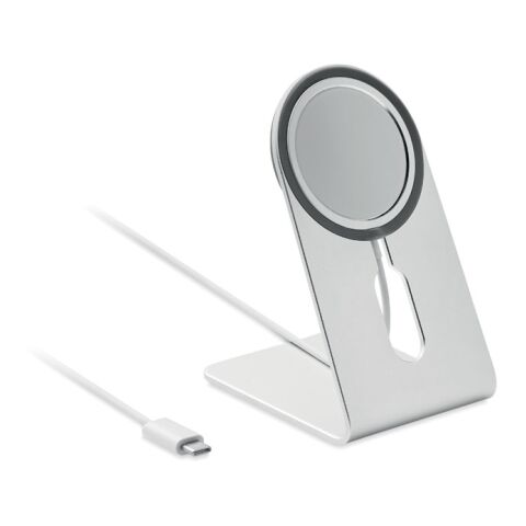 Magnetisches Ladegerät 15W mattsilber | ohne Werbeanbringung | Nicht verfügbar | Nicht verfügbar | Nicht verfügbar