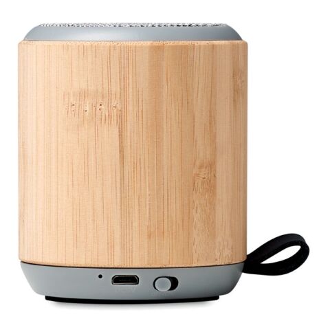 5.0 runder Wireless Lautsprecher mit Bambus-Finish holzfarben | ohne Werbeanbringung | Nicht verfügbar | Nicht verfügbar | Nicht verfügbar