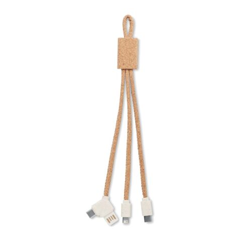 3in1 Ladekabel Kork beige | ohne Werbeanbringung | Nicht verfügbar | Nicht verfügbar