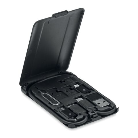 Kabel-Set mit Ladestation 15W schwarz | ohne Werbeanbringung | Nicht verfügbar | Nicht verfügbar