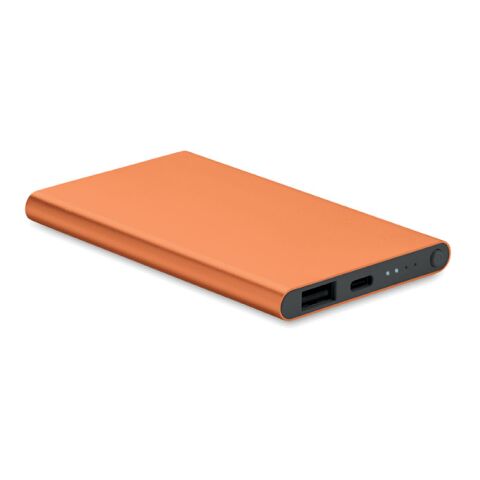 Powerbank 4000 mAh mit Gehäuse aus Aluminium orange