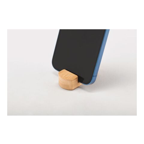 Kleiner Smartphone-Halter holzfarben | ohne Werbeanbringung | Nicht verfügbar | Nicht verfügbar